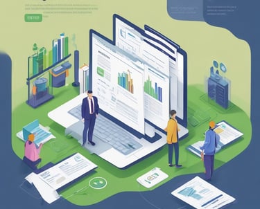 A person standing in front of a projector screen displaying interest rates and other financial information. The person appears to be giving a presentation or lecture in a classroom or office setting. A computer monitor and some papers are visible on a desk in the foreground.