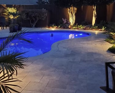 Travertine pool deck sealing