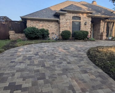 Brick paver driveway
