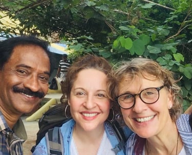 Sina with friends in India