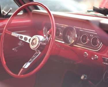 industrial design example - inside of red car