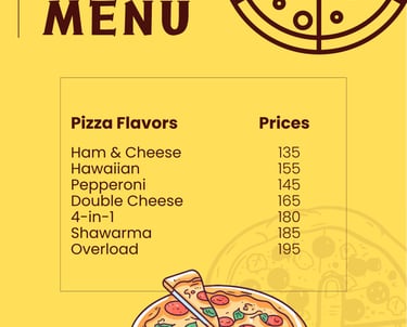 pizza menu