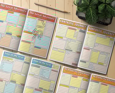 Comic book travel planners on the table