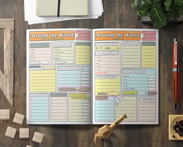 Comic book travel planner on the table