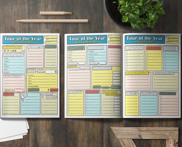 Comic book travel planner on the table