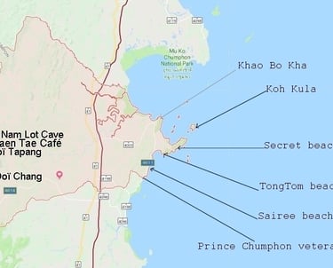 centres d'intérêts du district de Sawi, Chumphon