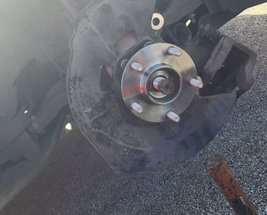 Brake rotor next to car hub