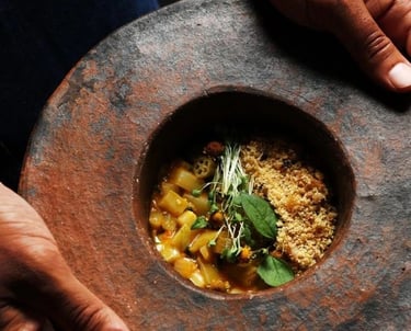 Prato servido na performance Comer É Arte, em São Paulo. Foto: Divulgação