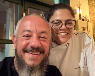 Rafael Carvalho Lima e a chef Dayse Paparoto. Foto: Rafael Carvalho Lima