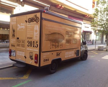 rotulación vinilo impreso Food Truck Hermes Journey