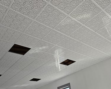 stropiyer dekoratif sıva karolam tavan taşyünü ısı ses yalıtım alüminyum gizli ışık led