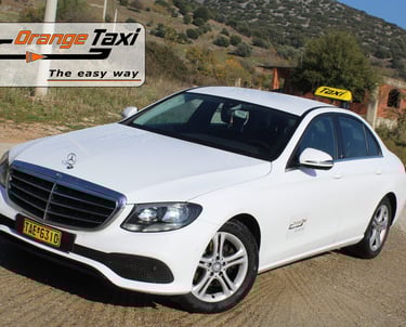 Λευκό ταξί Mercedes στην Καβάλα - Orange Taxi εξυπηρέτηση