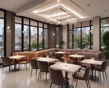 Cozy, stylish bar interior with soft lighting and finished details.