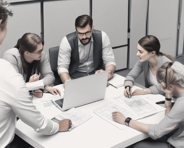 Warm, modern interior of a completed commercial space with soft lighting and elegant furnishings.