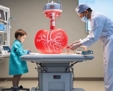 Doctors and nurses collaborating in a bright, modern hospital ward.