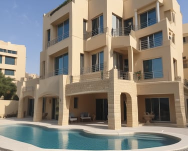 A cozy living room with sunlight streaming through large windows.