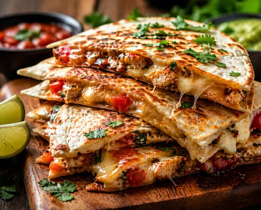 High protein chicken quesadilla crispy cheese easy healthy recipe