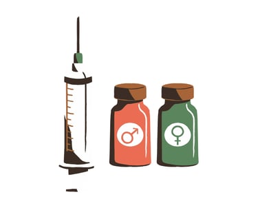 A shot with two peptide vials