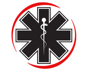 Medical patch with a red circle