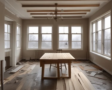 Before and after images of a renovated building facade.