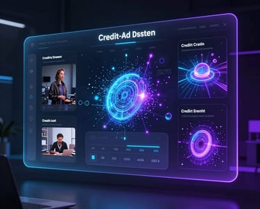 A sleek dark-themed interface showing a text input box with a glowing cursor ready for typing.