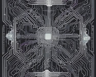 Modern office spaces linked by glowing cyan and violet digital waves symbolizing seamless communication.