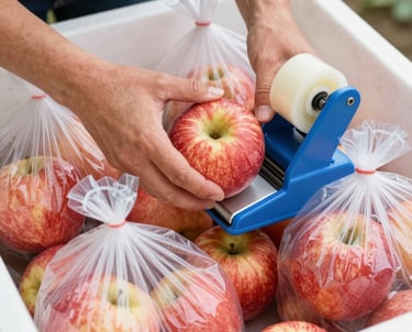 A vibrant display of assorted fresh fruits and vegetables at a bustling market stall.