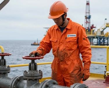 Close-up of a mentor guiding a young engineer through complex operational plans.