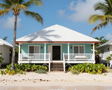 Charming countryside cottage surrounded by greenery and a welcoming porch.