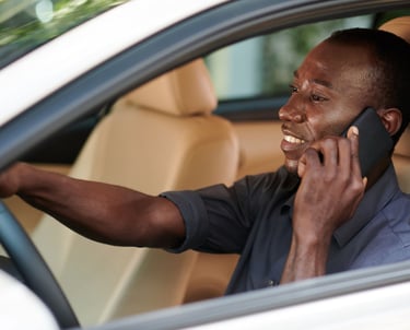 Gig driver communicating directly with car rental service while on the road in Tucson Arizona