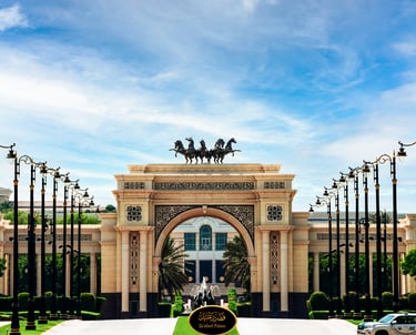 Middle Eastern architectural landmark reflecting global capital perspective