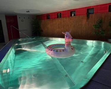 Velký soukromý vnitřní bazén v privátním wellness Praha