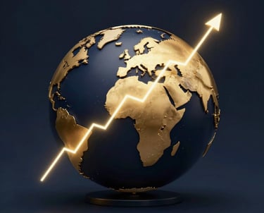 A split image showing a European cityscape on one side and a diverse group of people discussing finances on the other.