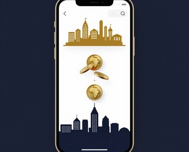 A split image showing a European cityscape on one side and a diverse group of people discussing finances on the other.