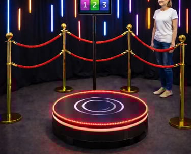 vue du photoboboth spinner à louer