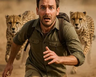 Transformation avec IA :scène de poursuite