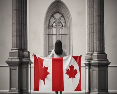 A young international student smiling with books on a Toronto campus.