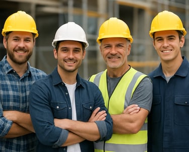 three men in safety vests and safety vests