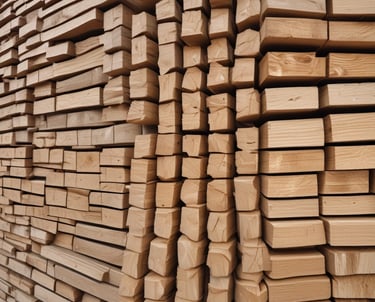 Close-up of high-quality building materials stacked neatly.