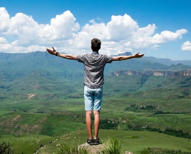 Man standing on mountain
