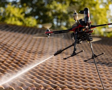 Drone nettoyage toiture