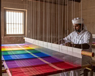 black blue and yellow textile