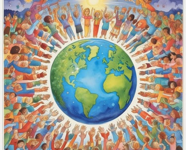 A serene blue-hued abstract representation of energy flowing seamlessly through interconnected dimensions.