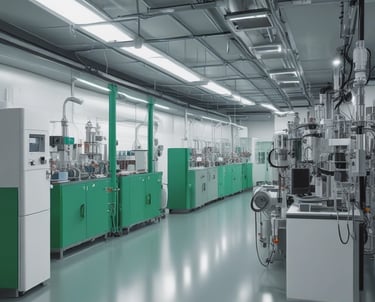 Photo of engineers assembling IoT devices and solar inverters in a modern Lagos factory.