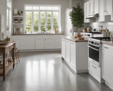 A team member cleaning a stairwell in a multi-family house in Eisenstadt.