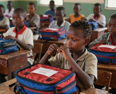 Children attentively participating in a classroom session in Madagascar.