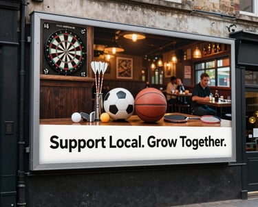 Runner on a large illuminated billboard at night.