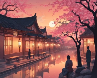 A cozy reading nook with fantasy books and soft lighting