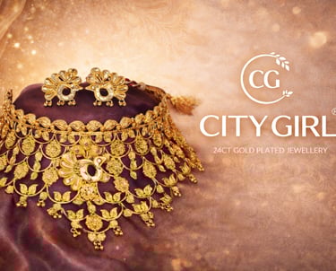 City Girl Jewellery - Best imitation Jwellery - 18 Carat Gold Plated  - Bridal Wear - Necklace Set