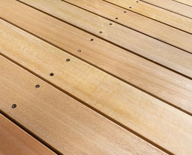 Wood deck surface installed as part of exterior home improvement services by Robert Hodges Roofing in Louisville KY